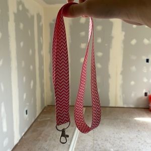 Pink Chevron Lanyard